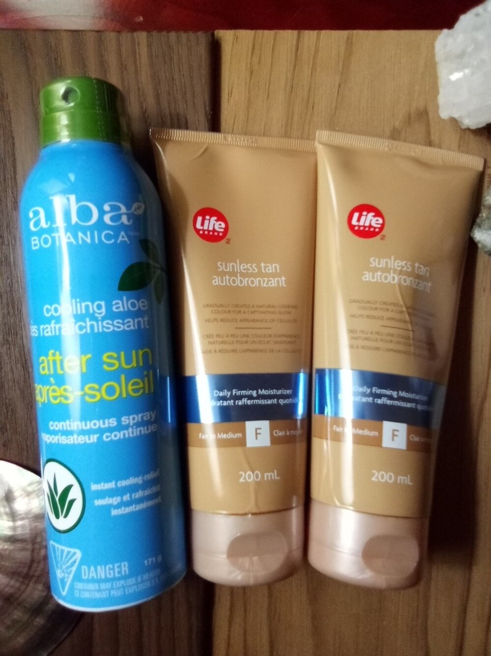 Sun Bundle:  Alba Botanica After Sun Spray and 2 Life Brand Sunless Tan Creams